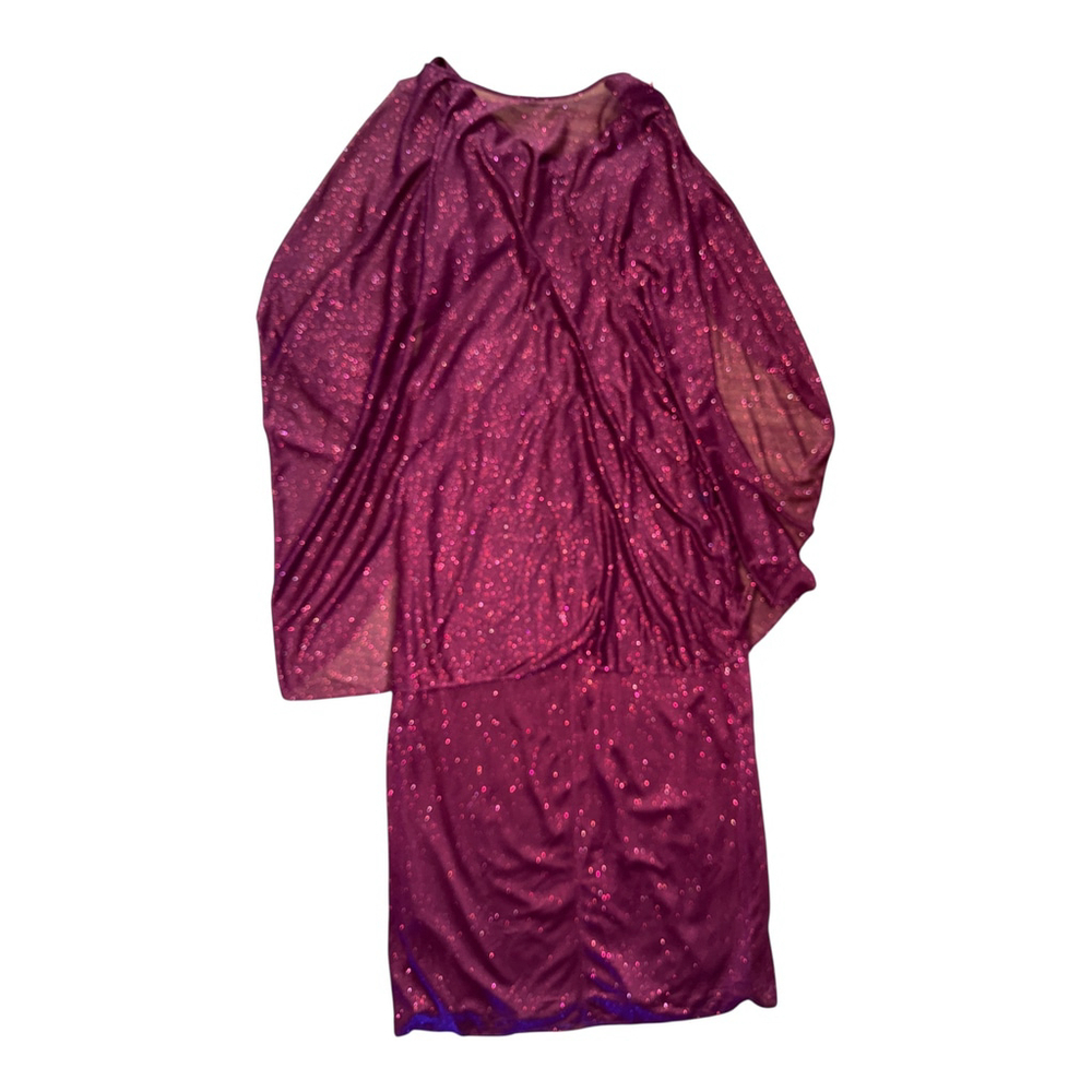 Women's Sparkle Evening Dress, Purple Glitter, Size 14, 57 Inches Long - Picture 2 of 5